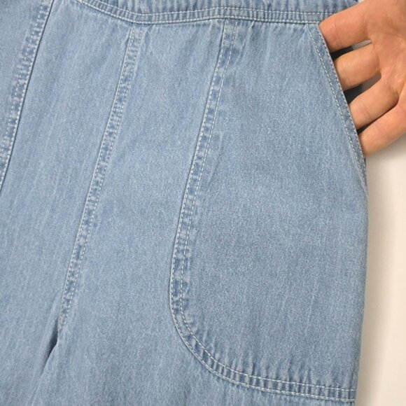 Japna Women's Light Wash Blue Denim Denim Jumpsuit Elastic Back Pockets Size S - Picture 4 of 12